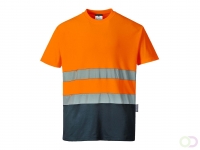 Tweekleuren Katoenen Comfort T-shirt maat 3 XL, OrNa