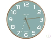 Unilux Baltic wandklok, diameter 30,5 cm, houten frame, lichtgroen