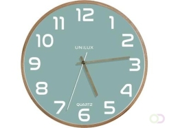 Unilux Baltic wandklok, diameter 30,5 cm, houten frame, lichtgroen