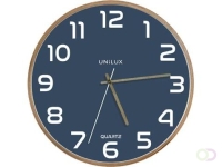 Unilux wandklok Baltic, diameter 30,5 cm, houten frame, blauw