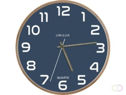Unilux wandklok Baltic, diameter 30,5 cm, houten frame, blauw
