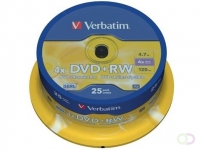 Verbatim DVD rewritable DVD+RW, spindel van 25 stuks
