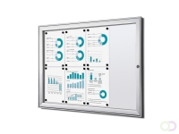 Vergrendelbaar Notitiebord Indoor B1 Brandwerend Zilver 8x A4