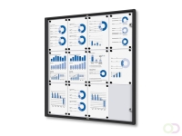 Vergrendelbaar Notitiebord Indoor Economy Zwart 12x A4