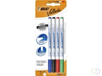 Whiteboardmarker Bic Velleda 1721 rond fijn assorti blister à 4 stuks