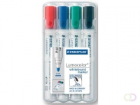 Staedtler Lumocolor whiteboardmarker etui van 4 stuks in geassorteerde kleuren