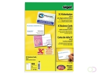 Visitekaart Sigel 85x55mm blanco 225gr ronde hoeken wit 100 stuks