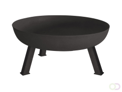 Vuurschaal tuin op 3 stevige poten, ronde gietijzeren vuurkom Ã˜100 cm, hoogte 41,5 cm, zwarte buitenhaard voor terras of balkon