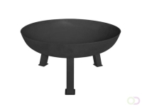 Vuurschaal tuin op 3 stevige poten, ronde gietijzeren vuurkom Ã˜75 cm, hoogte 37 cm, zwarte buitenhaard voor terras of balkon, v