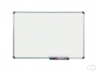 Whitebord Office, alu-prof,magn,gel.staal, ruit 2cm, 100x150