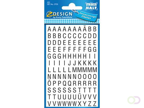 Avery Etiketten cijfers en letters A-Z, 120 stuks, zwart op wit