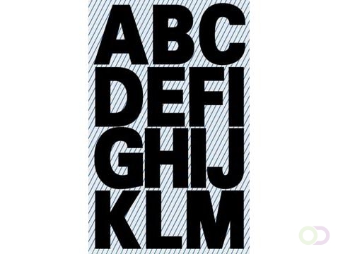 Avery etiketten letters A-Z groot, 2 blad, zwart, waterbestendige folie