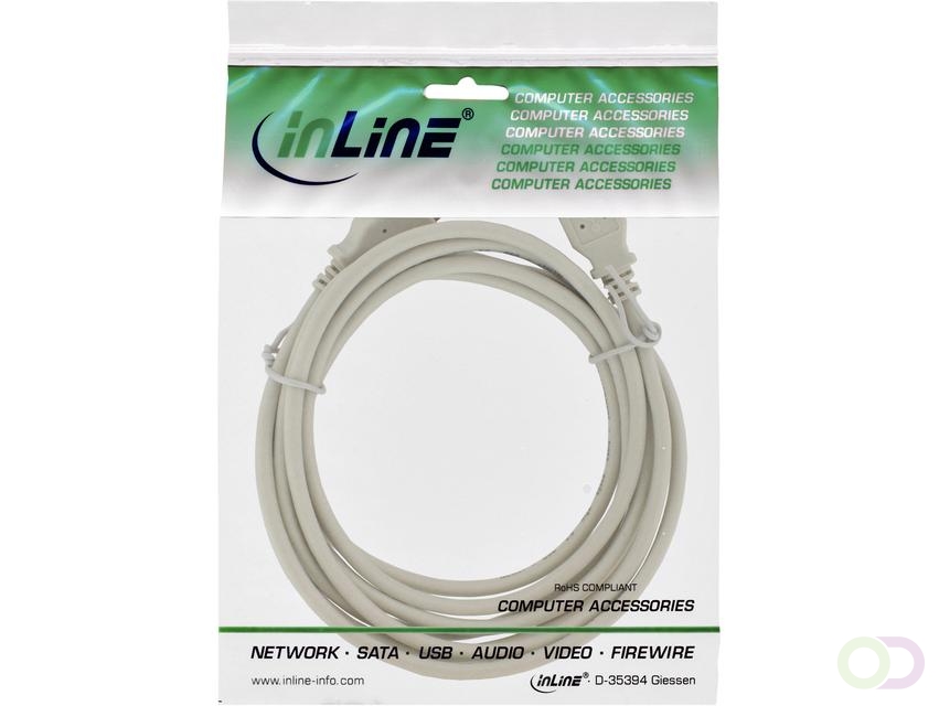 Kabel Inline USB-A 2.0 M-M 2 meter beige