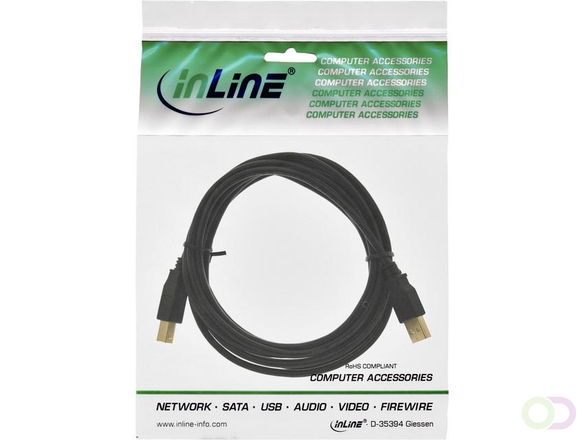 Kabel inLine verlengkabel USB-A 2.0 M/V 1,8 meter zwart