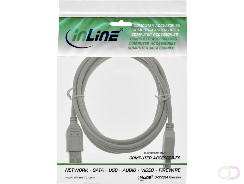 Kabel Inline verlengkabel USB-A 2.0 M-V 3 meter grijs