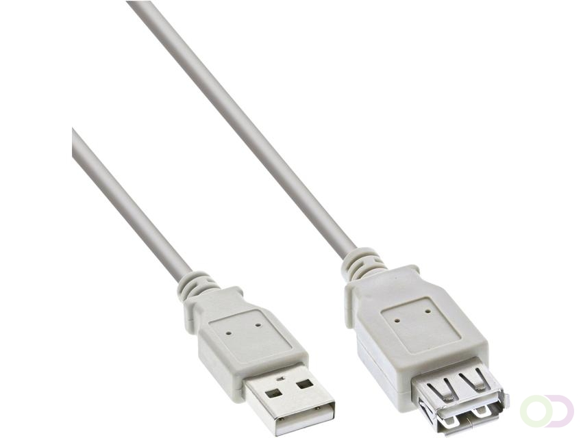 Kabel Inline verlengkabel USB-A 2.0 M-V 3 meter grijs