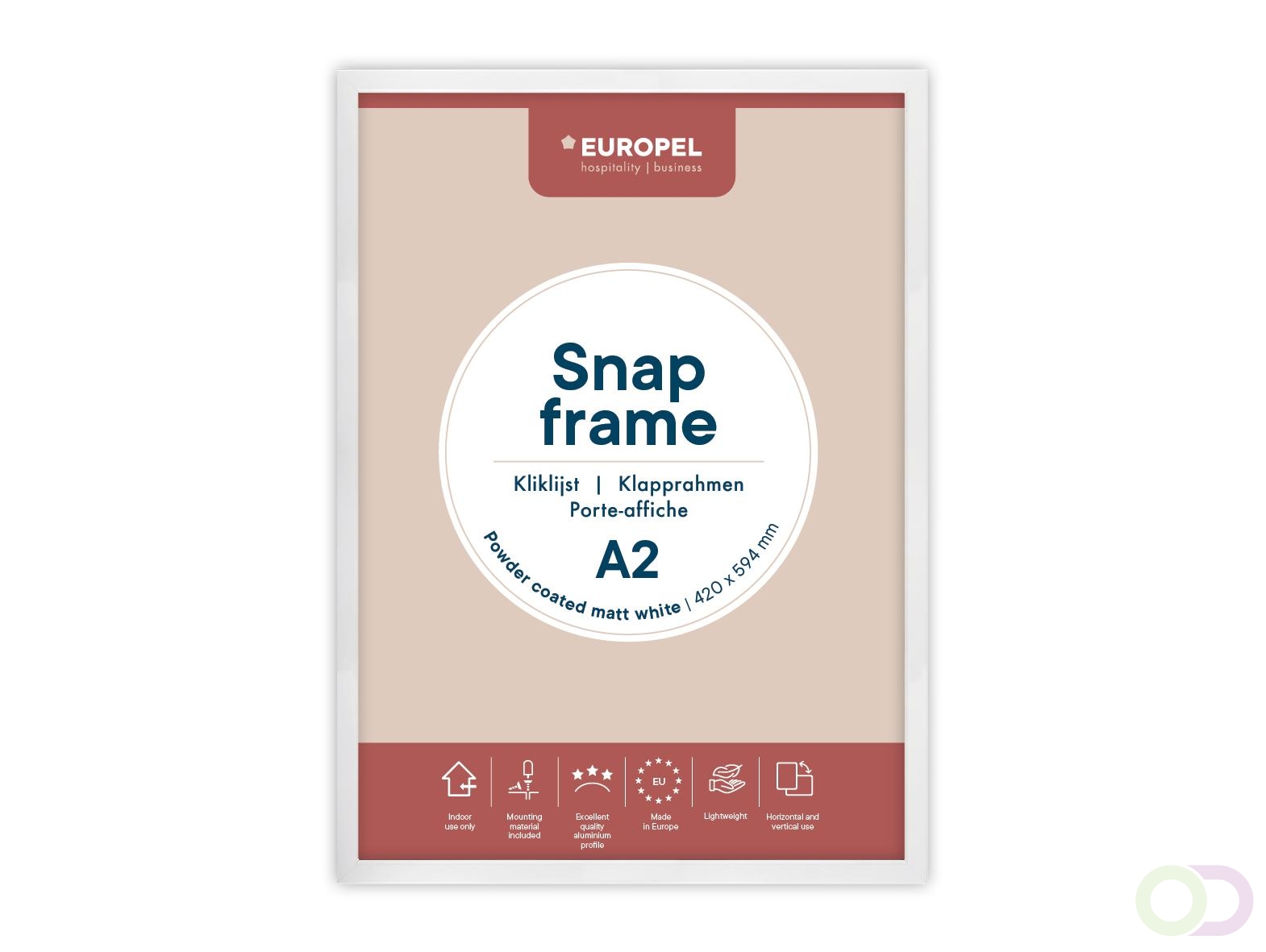 Europel Kliklijst Premium  A2 25 mm Mat Wit