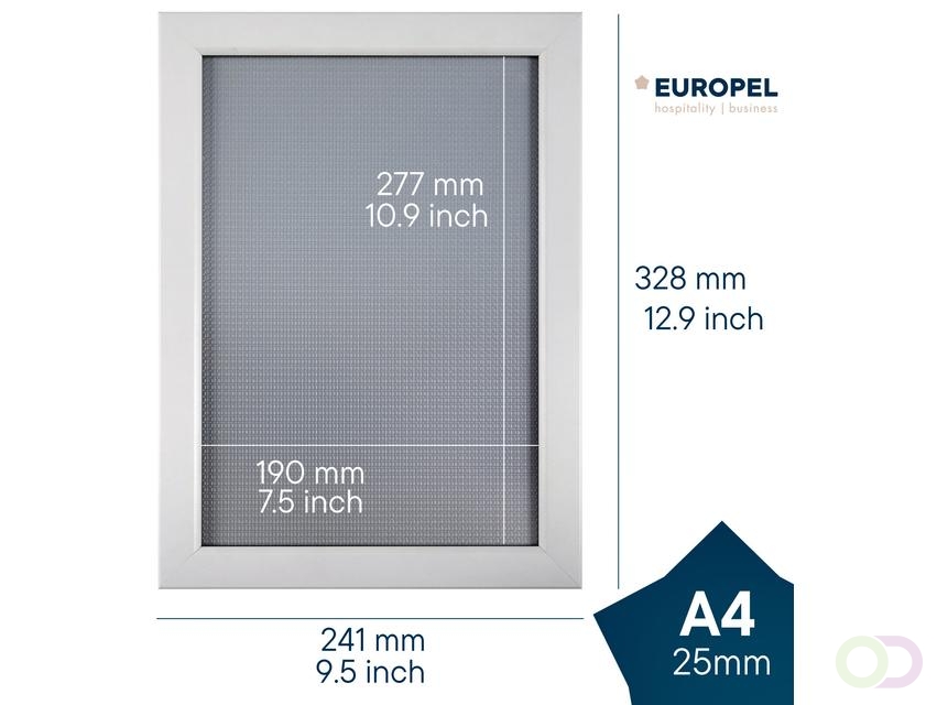 Europel Kliklijst Premium  A4 25 mm Mat Wit