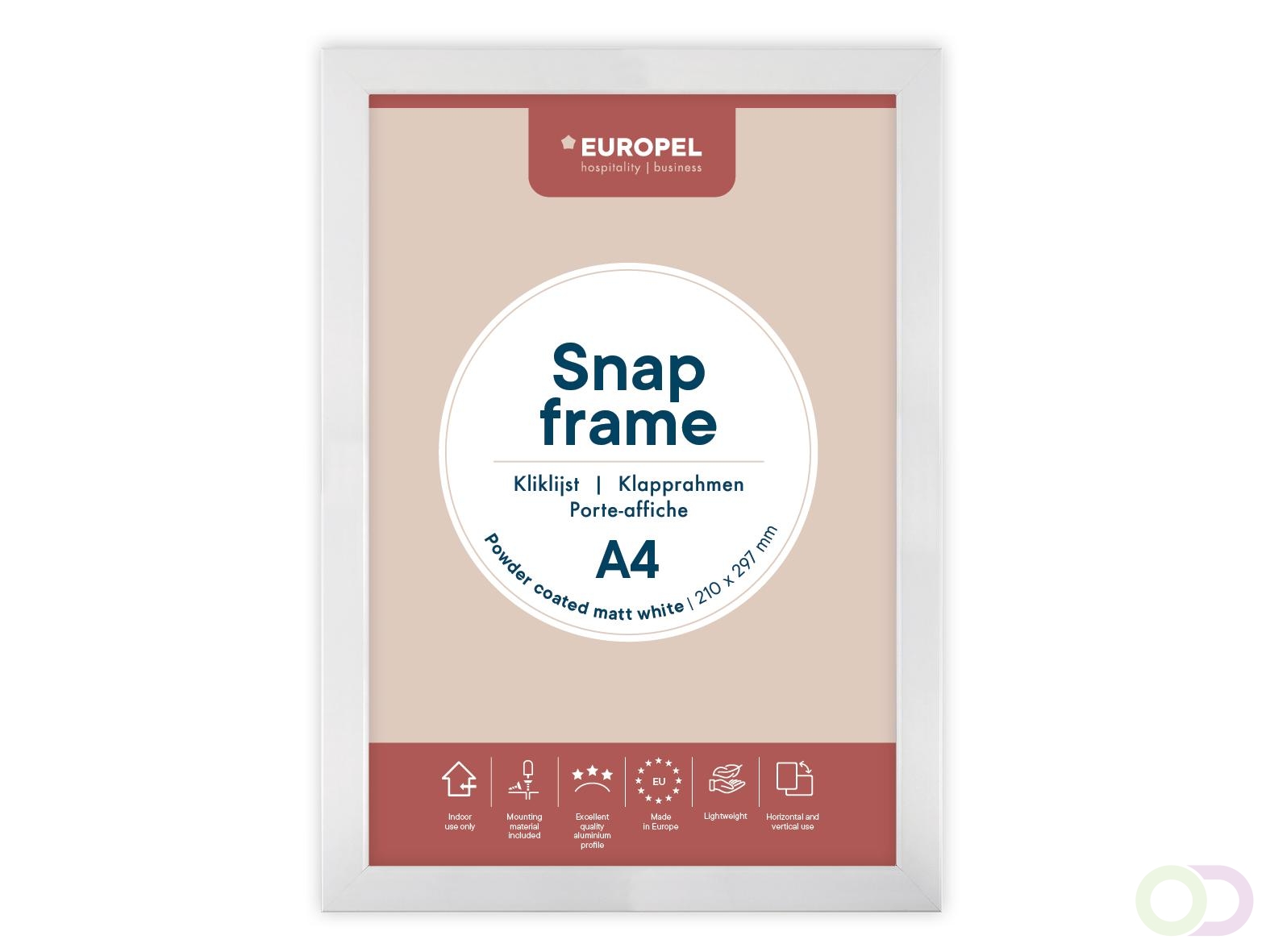 Europel Kliklijst Premium  A4 25 mm Mat Wit