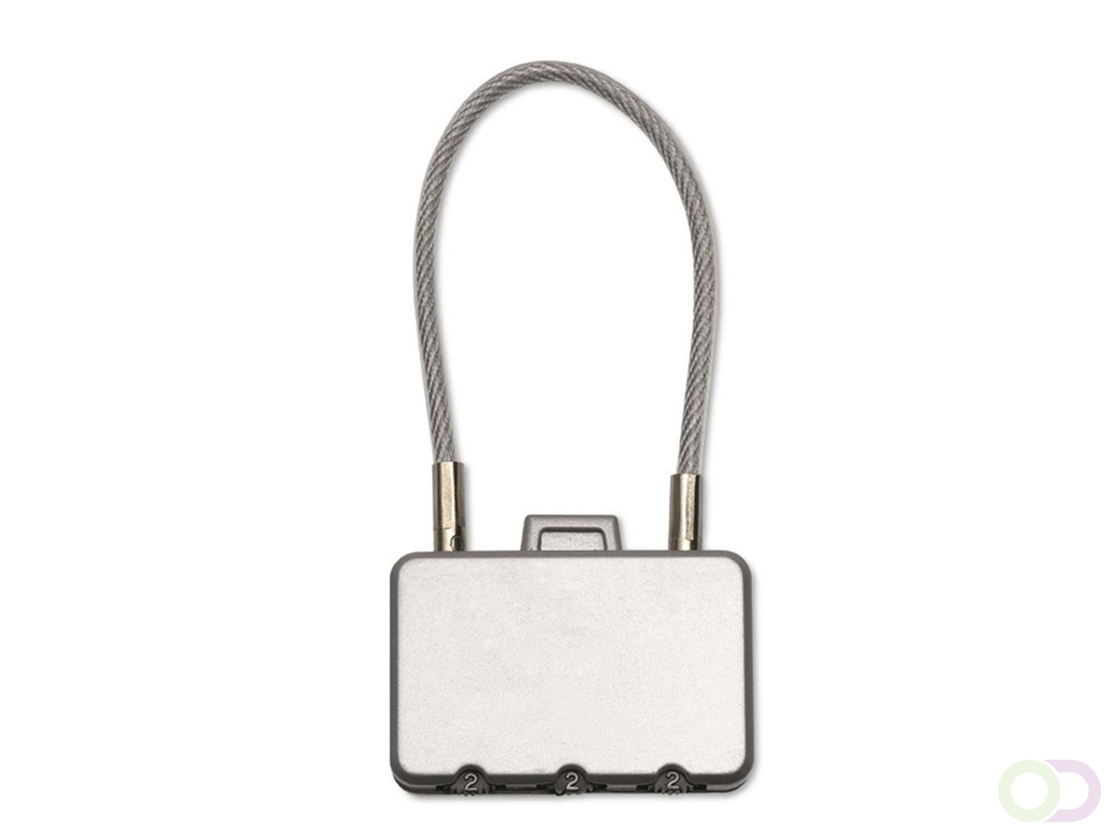 Kofferslot Threecode, mat zilver