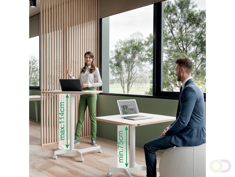 Zit-sta bureau Leitz Ergo compact wielen