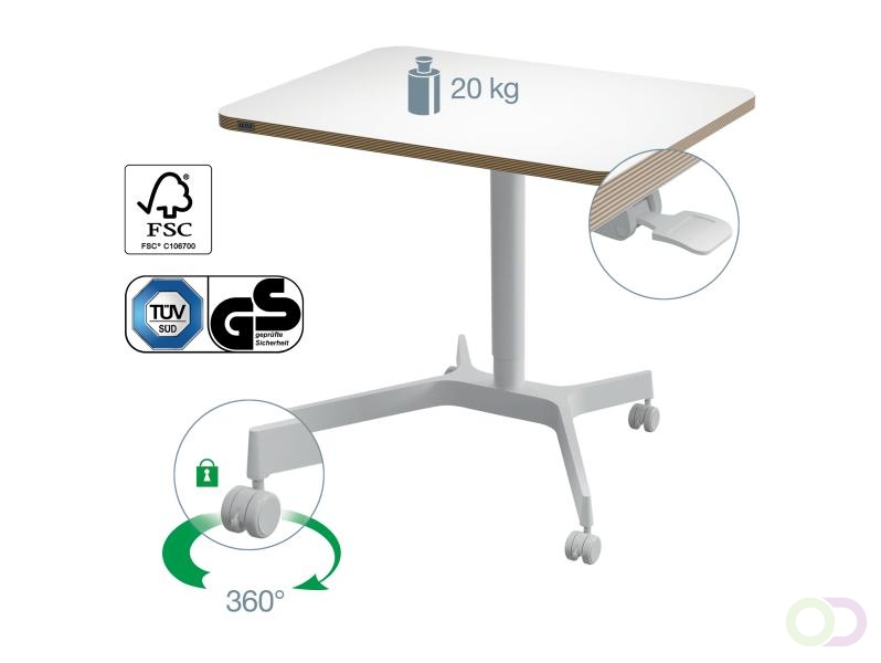 Zit-sta bureau Leitz Ergo compact wielen
