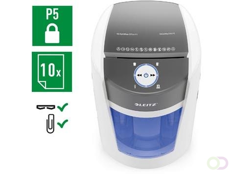 Papiervernietiger Leitz IQ OptiMax 550 Office P5 snippers 2x15mm