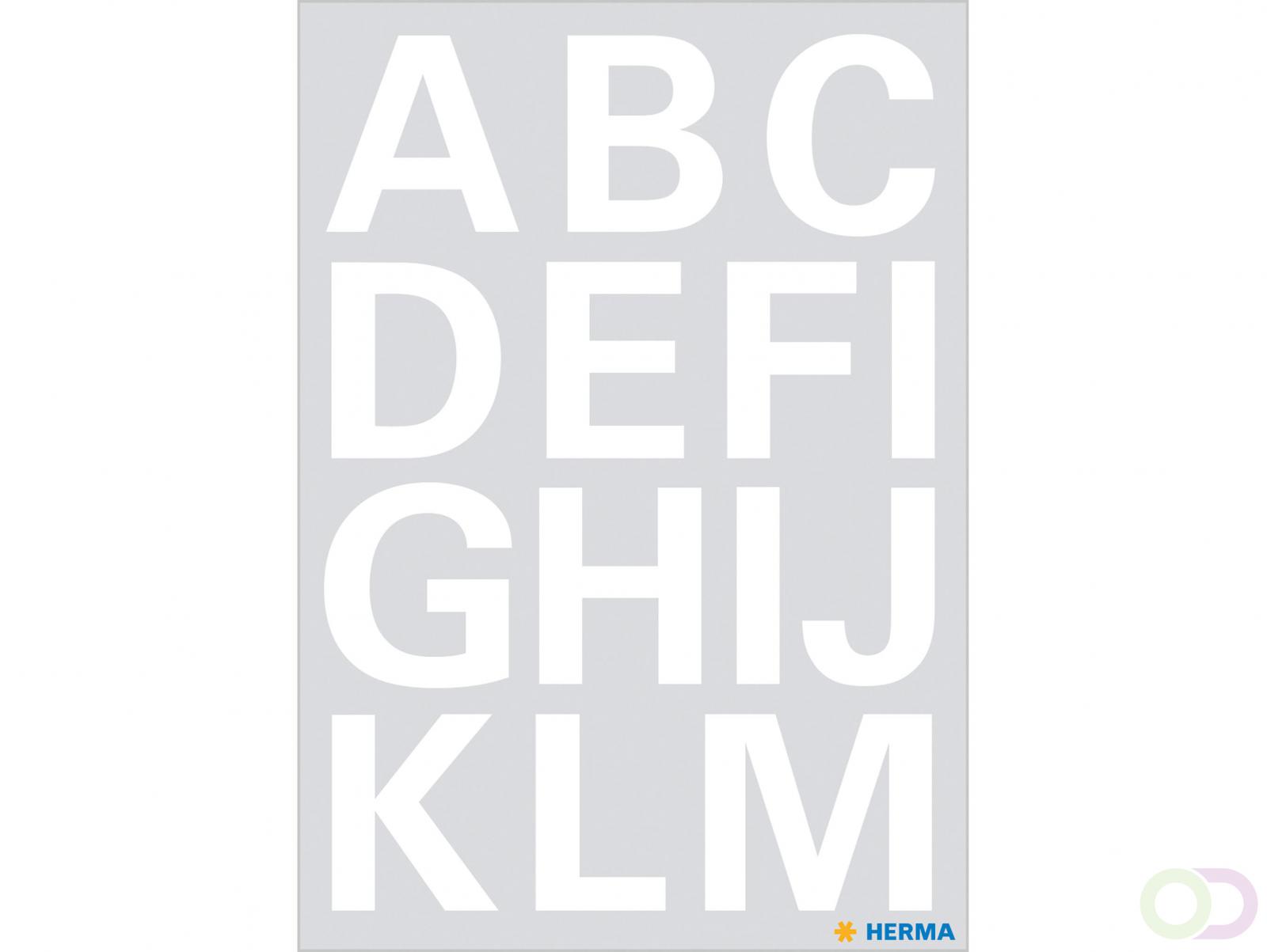 Letters 25 mm A-Z folie watervast wit 2 vel