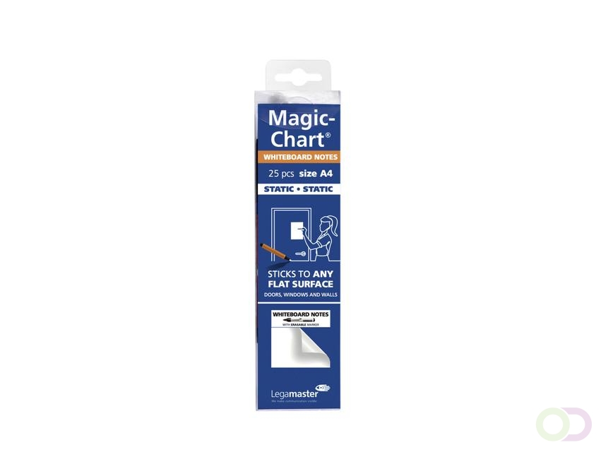Magic-chart notes Legamaster whiteboard 20x30cm wit 25 vel