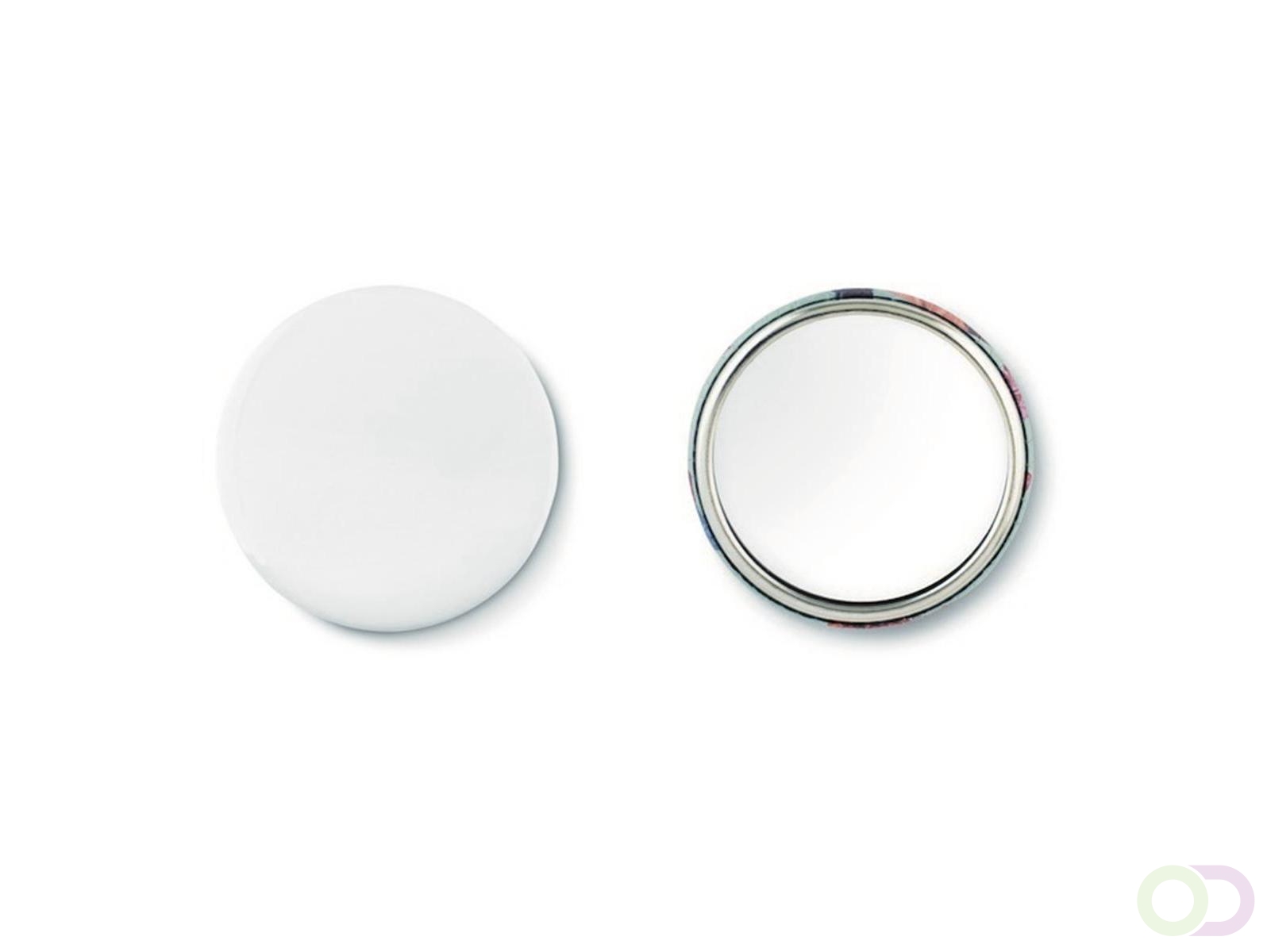 Metalen button Mirror, mat zilver