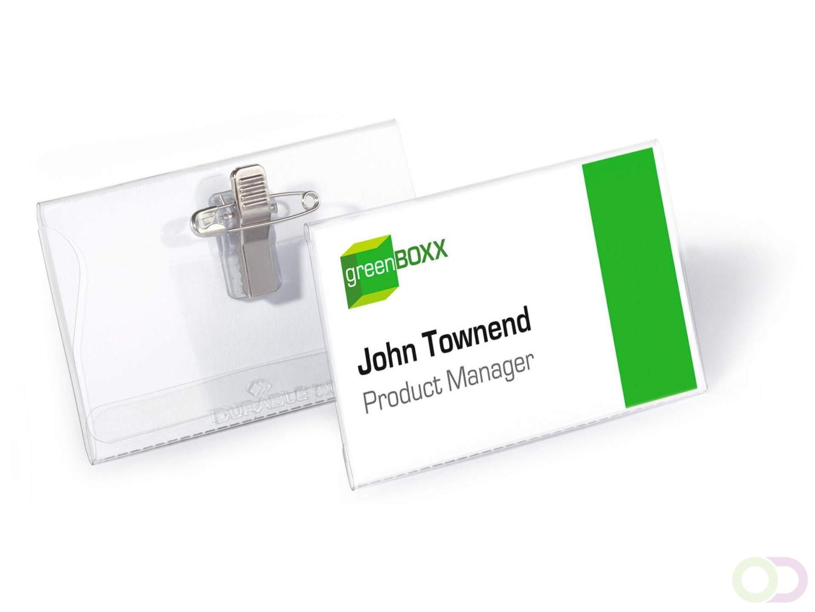 Badge Durable 8101 met combiklem 54x90mm