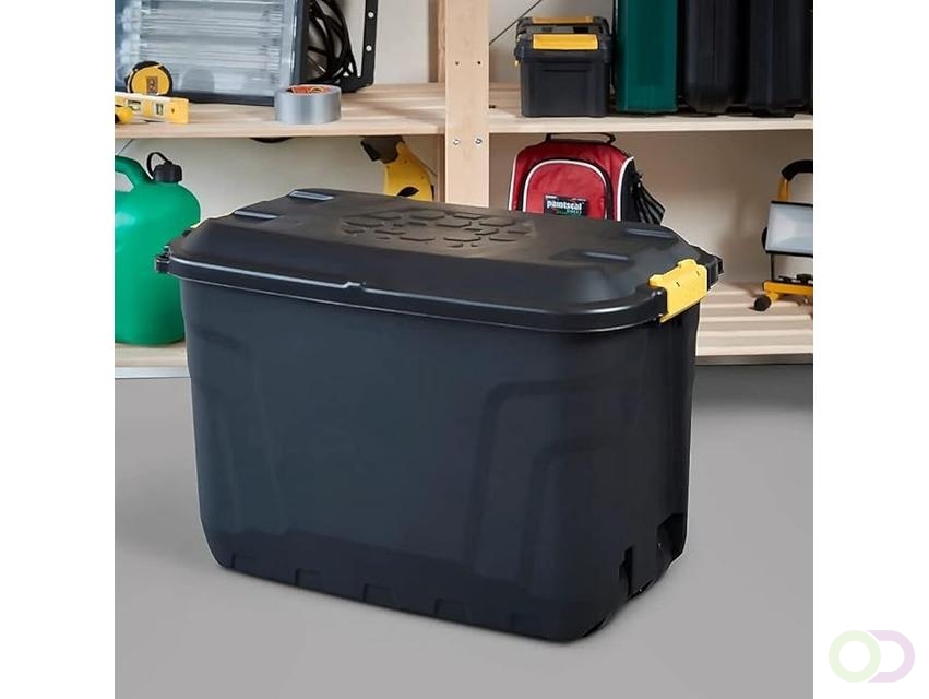 Opbergbox Bankers Box 110L met wielen robuust zwart