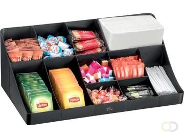 Organisatie element voor de koffiehoek of keuken, 11 compartimenten, kleur zwart