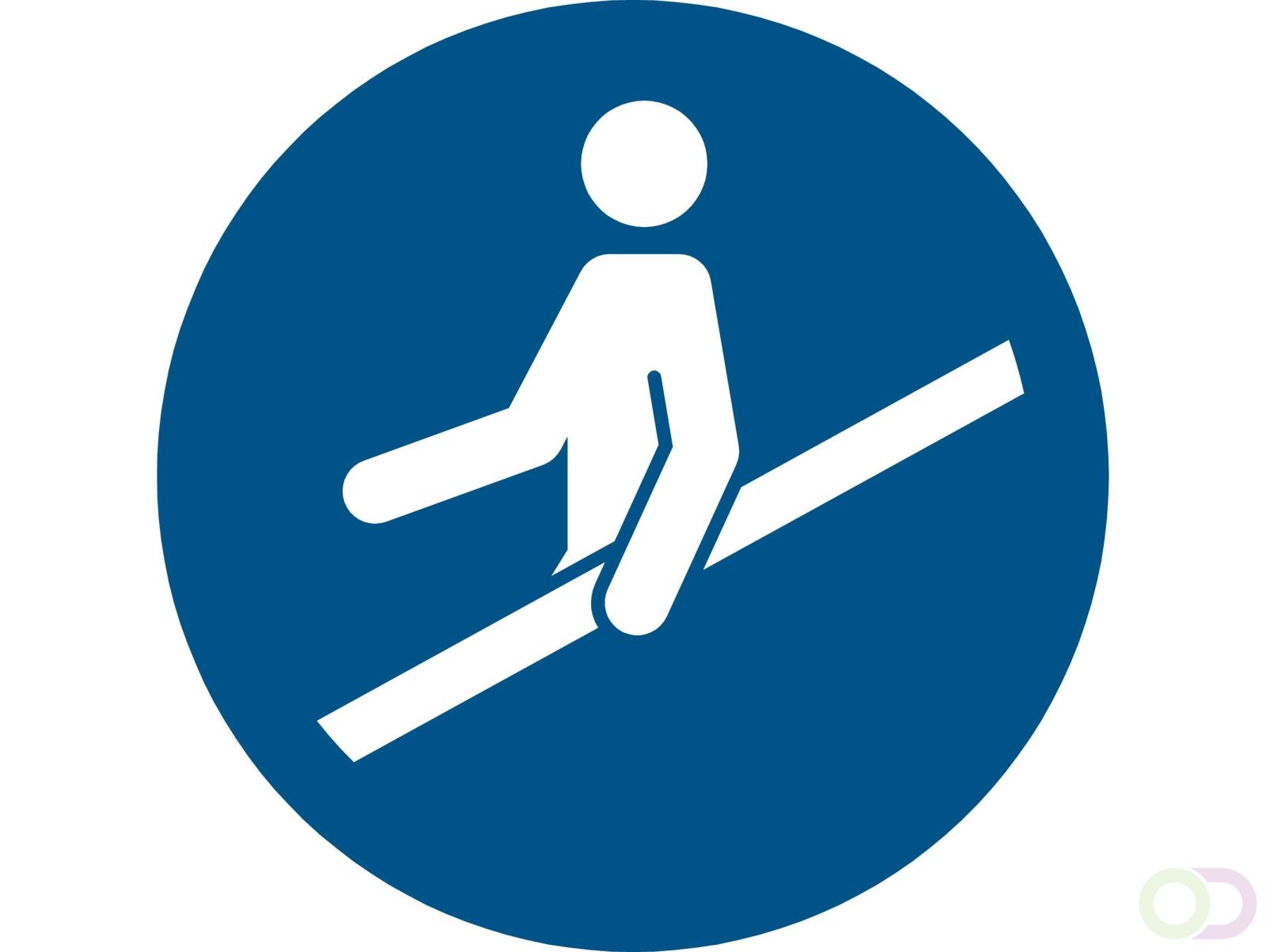 Pictogram bordje Gebruik leuning verplicht | Ø 300 mm - Office Deals.be