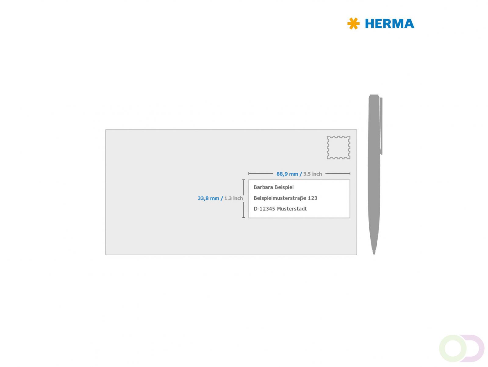 PREMIUM adresetiketten, A4, 88,9 x 33,8 mm, wit, permanent hechtend