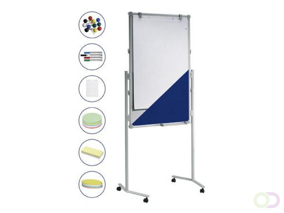 Presentatieb. Prof. textiel / whiteboard, 120 x 75