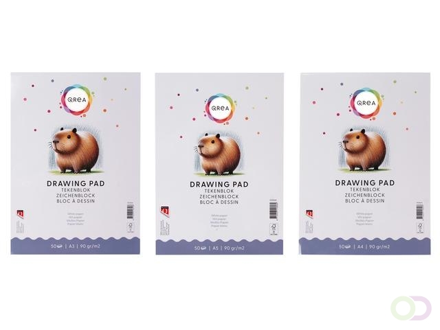 Tekenblok Qrea A3 50 vel 90gr gelijmd