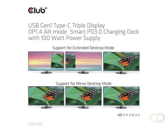 USB Gen1 Type-C Triple Display DP1.4 Alt mode Smart PD3.0 Charging Dock ...