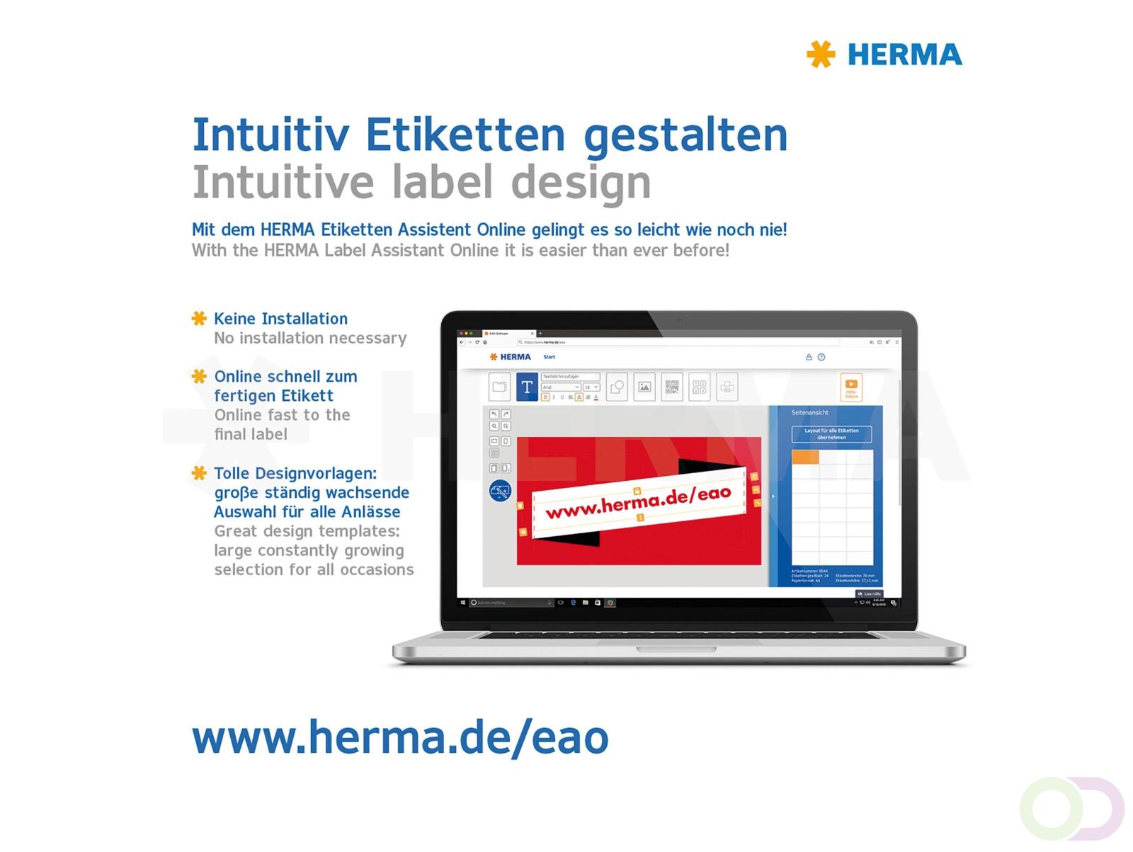 Etiket HERMA 10301 63.5x38.1mm verwijderbaar wit 2100 stuks