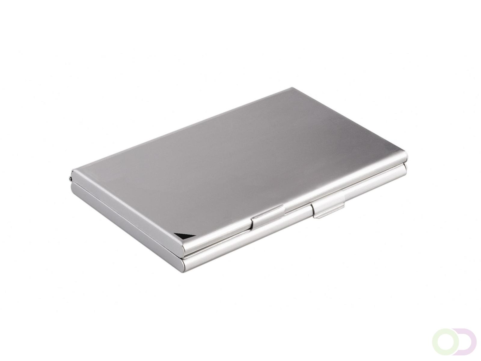 Visitekaartdoosje BUSINESS CARD BOX DUO Aluminium, metaal-zilver