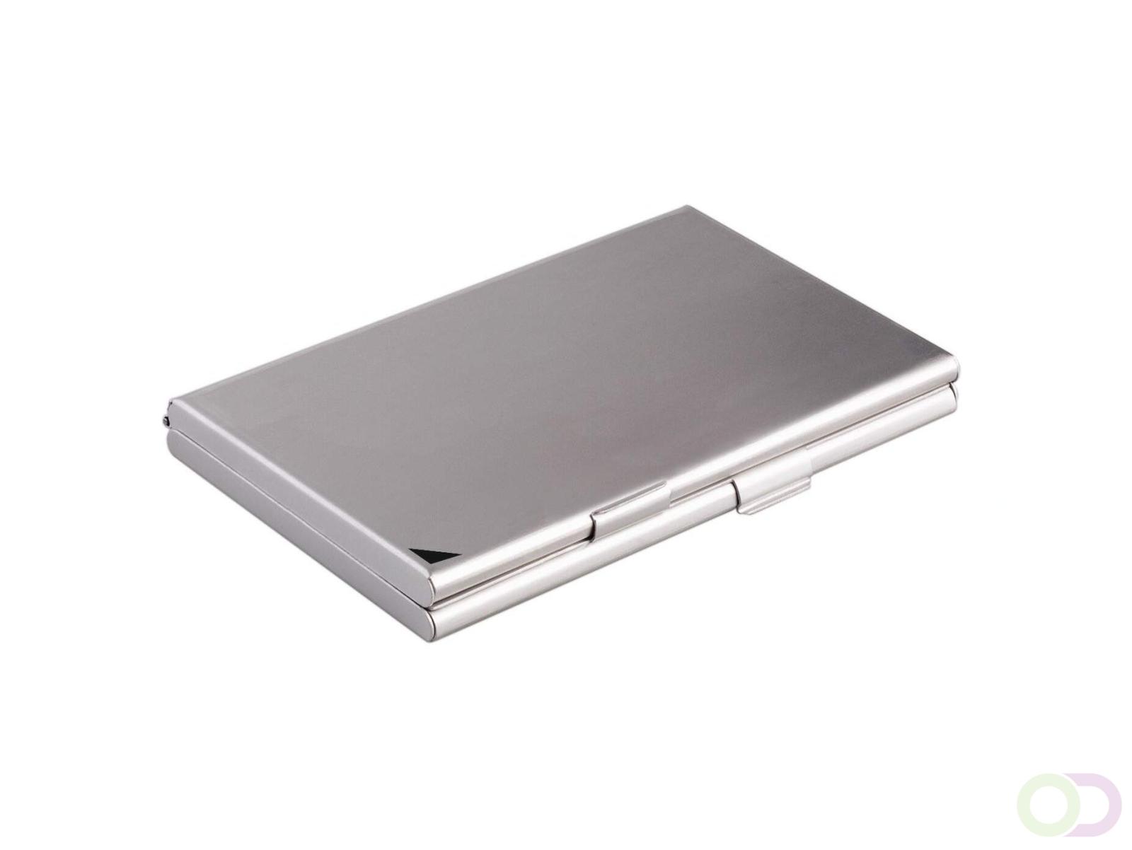 Visitekaartdoosje BUSINESS CARD BOX DUO Aluminium, metaal-zilver
